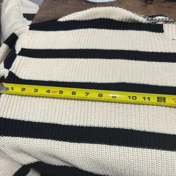 THE KOOPLES Striped black & off-white sweater. Heavy metallic detail size 2X. - Picture 8 of 12
